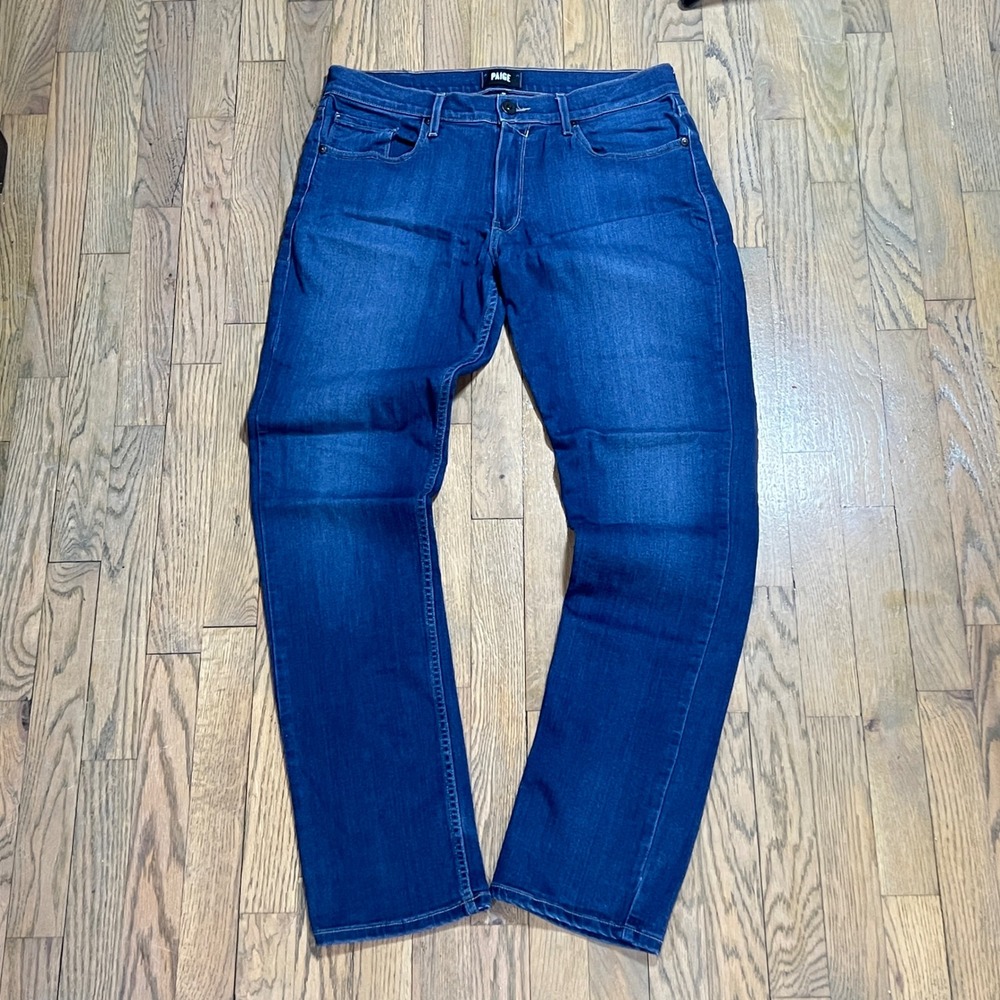 Paige Jeans Womens 32 Blue Straight Leg Denim Medium Wash Made in USA - Picture 8 of 15